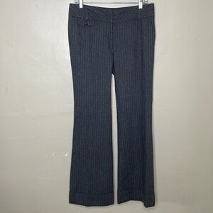 LOFT Trousers MARISSA Gray Wool Blend Striped Corporate Career Wear Size 4